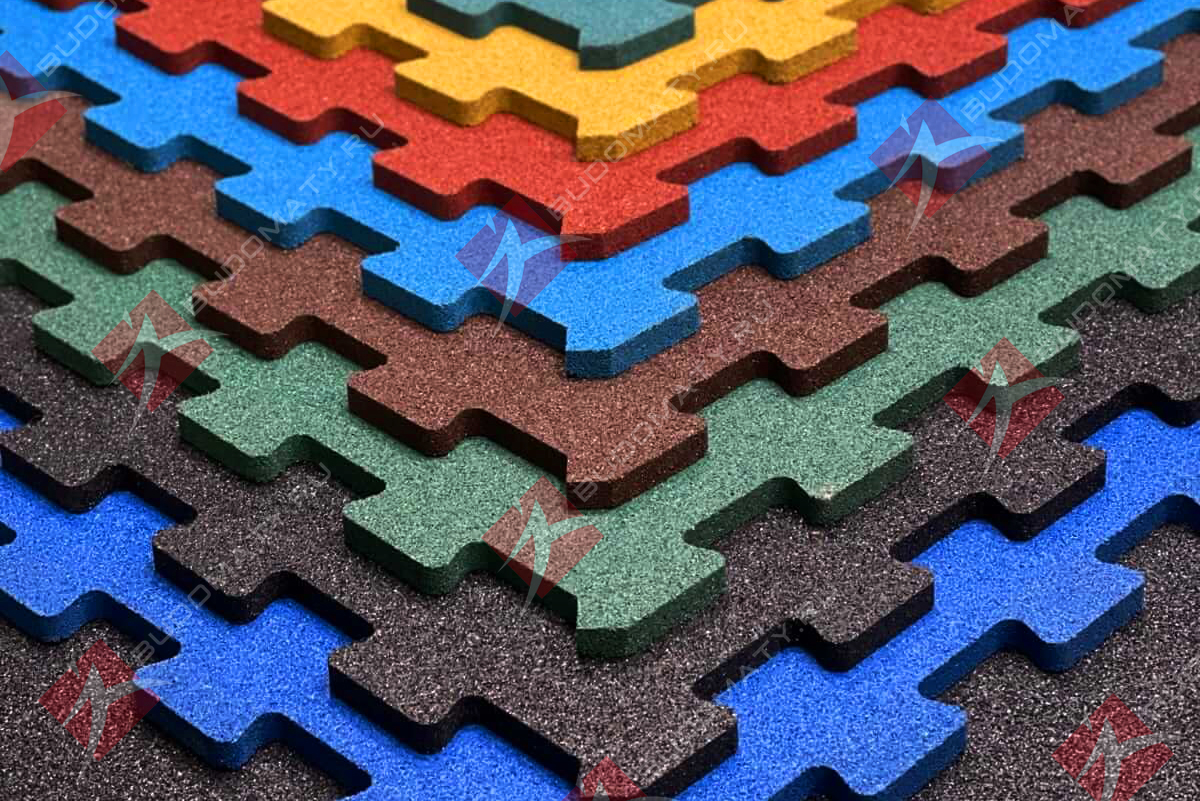 Резиновое покрытие Puzzle 1000×1000×10 мм. Доставка в Красноярск.